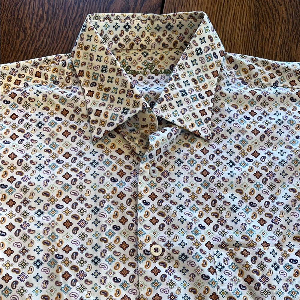 Alan Flusser Cream Patterned Shirt